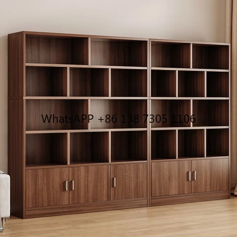 

Solid wood bookcase display cabinet integrated wall multi-layer cabinet household locker wall vertical cabinet simple
