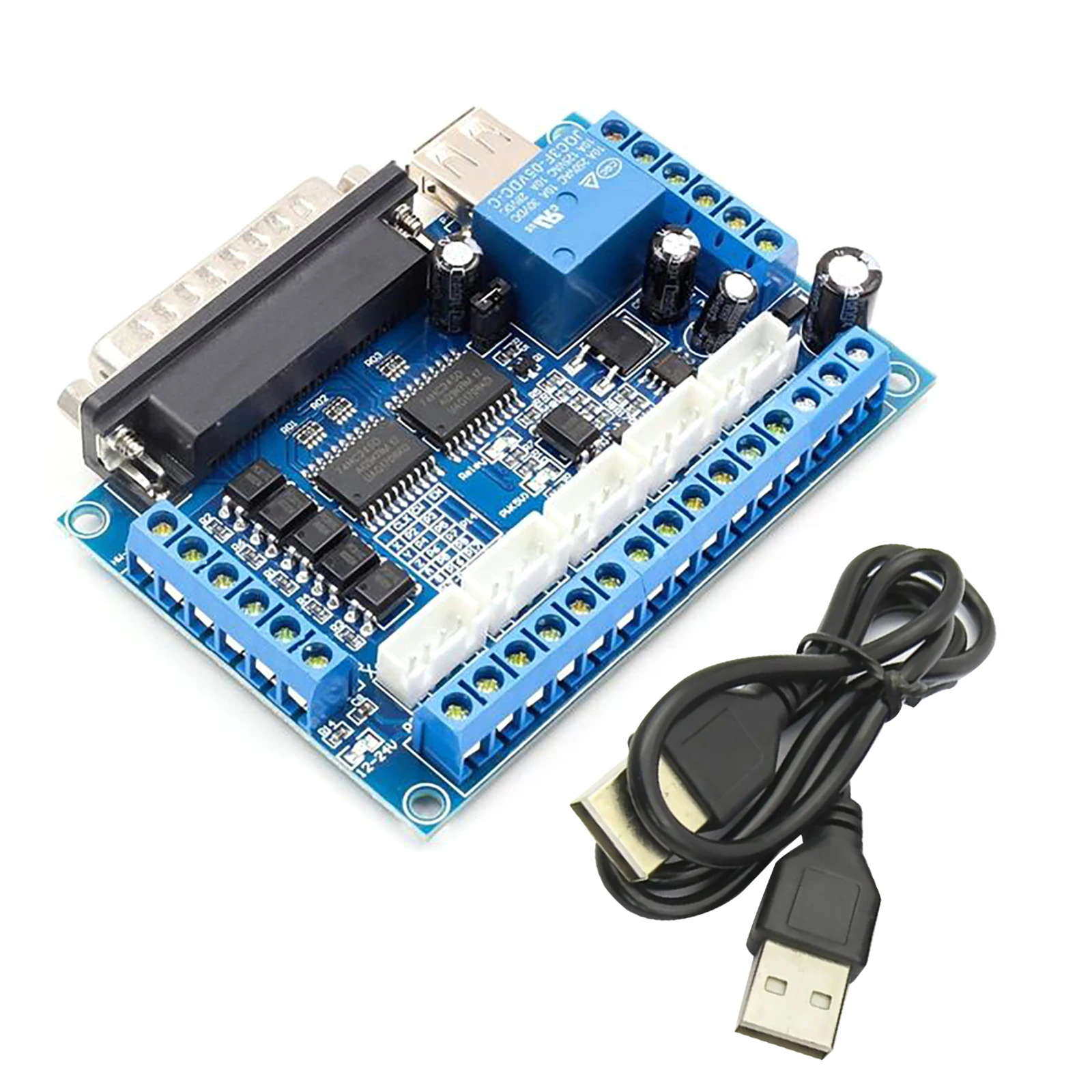 

1Pc For Mach3 Interface Board CNC 5 Axis With Optocoupler Adapter Stepper Motor Driver With USB Cable