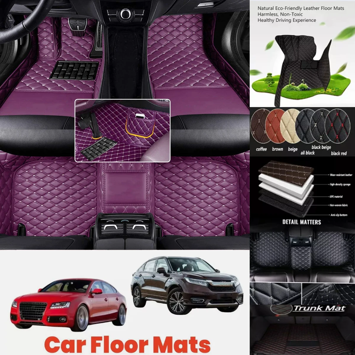 الحصير سيارة مخصصة مقاومة للماء ثلاثية الأبعاد من جلد البولي يوريثان لسيارة Toyota FJ Cruiser Auto Carpets Coche Accessory Liners #3