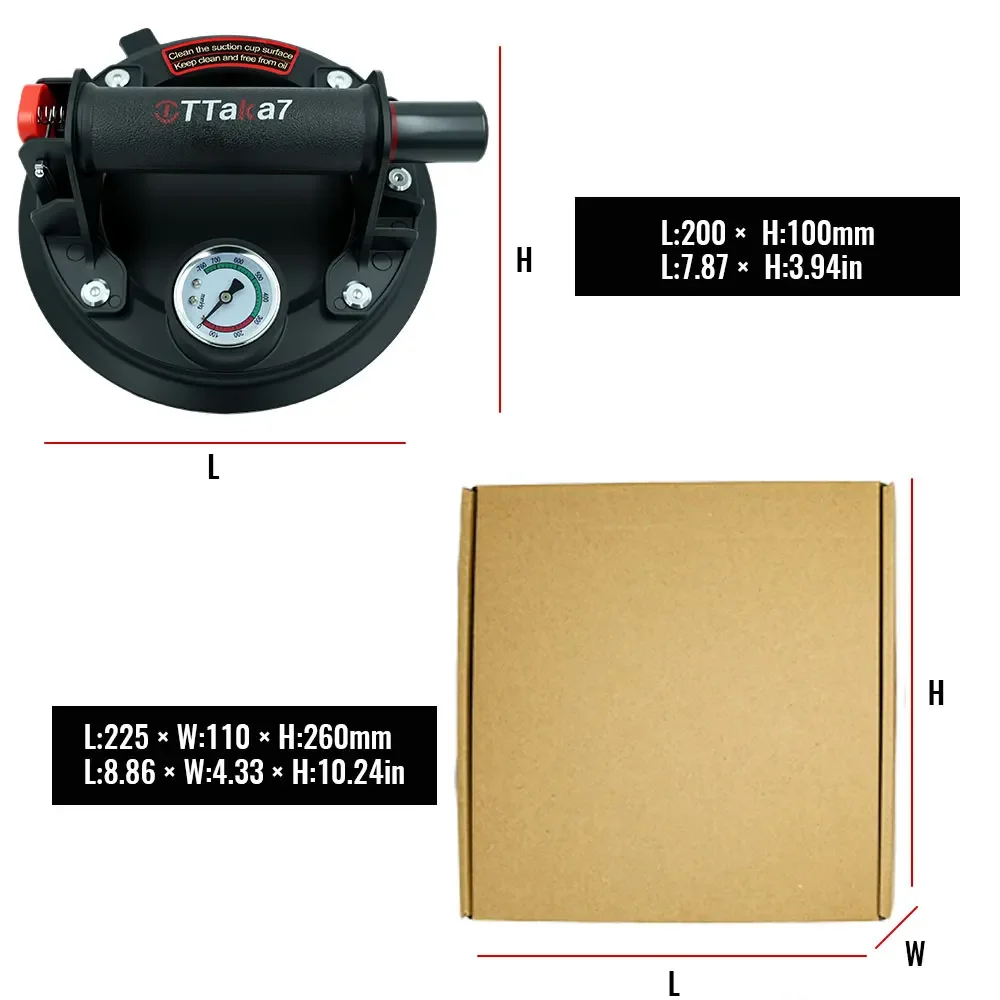 المهنية كوب شفاط المكنسة الكهربائية الثقيلة فراغ مفرشة لامتصاص البلاط الجرانيت الزجاج رفع كوب 8 بوصة