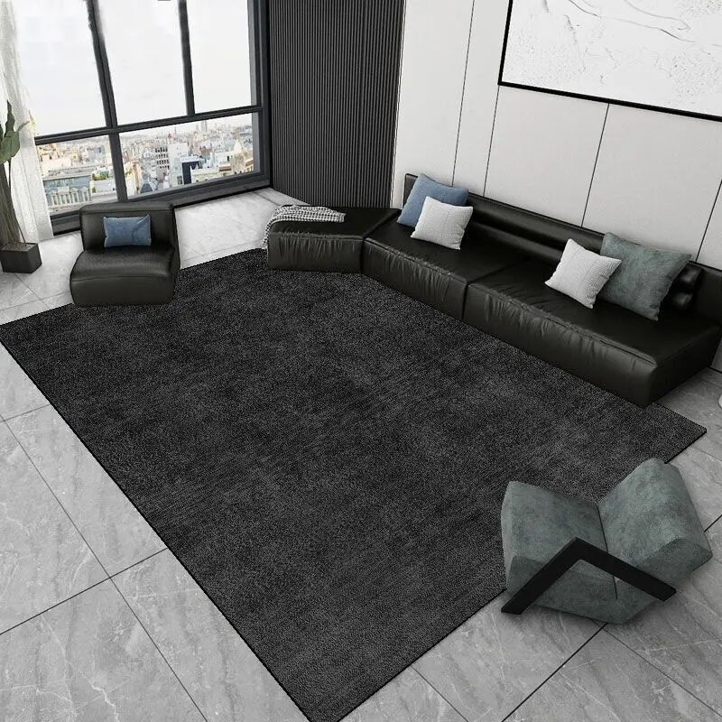 

Nordic Light Luxury Decorative Rug for Living Room Plain Colour Antiskid Bedroom Carpet Large Size Home Washable Room Decor Mat