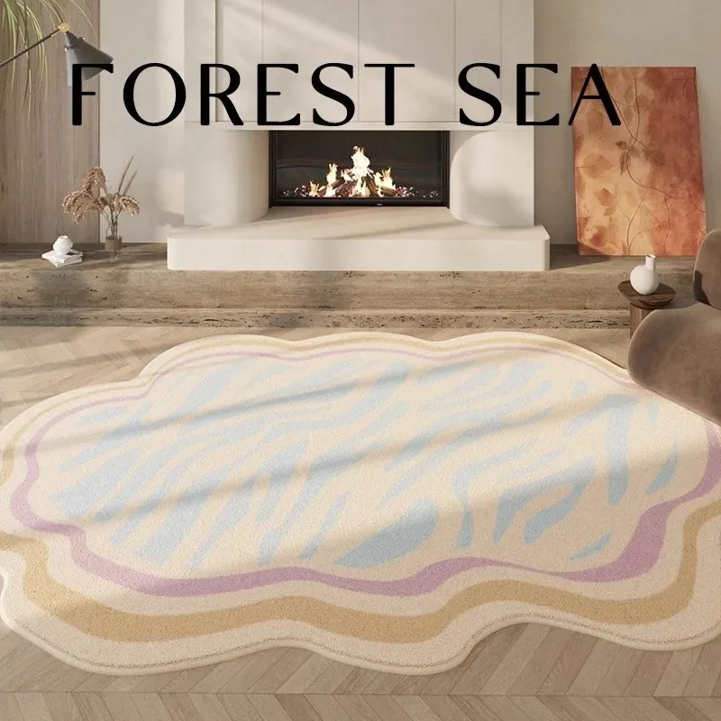 Flannel Ultra-Fine Carpet Home Decoration Fresh Cloud Shape Living Room Bedroom Comfortable Non-Slip and Dirt-Resistant Washable
