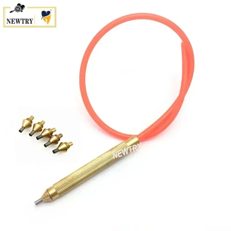 1Set Copper Dental Sandblasting Machine Handle Pen Tungsten Steel Tip Nozzle 40cm Sillicone Tube Dental Tool Dentistry Materials