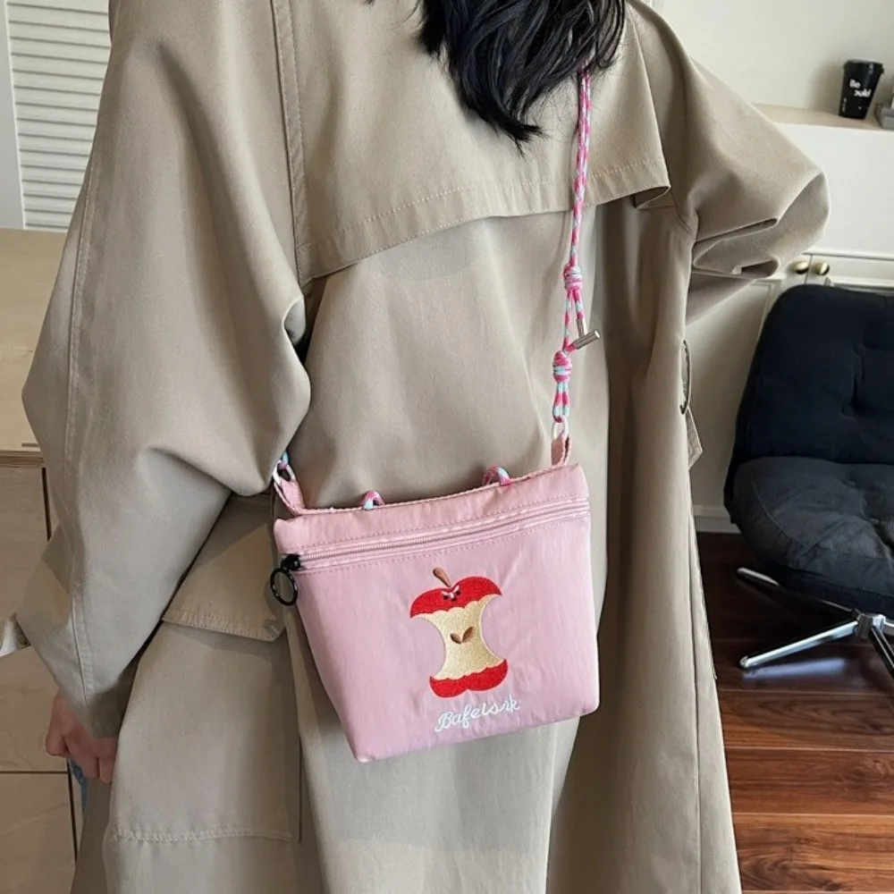 

Embroidered Embroidery Shoulder Bag Cartoon Storage Bag Nylon Shopping Bag Japanese Style Handbag Phone Crossbody Bag Outdoor