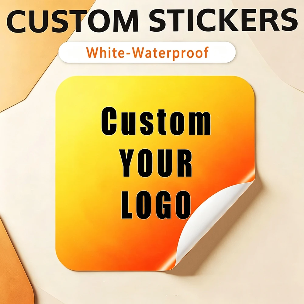 Personalized White Round/Rectangle Stickers - Tailored Designs for Graduation Parties, Business Anniversaries & Gift Wrapping