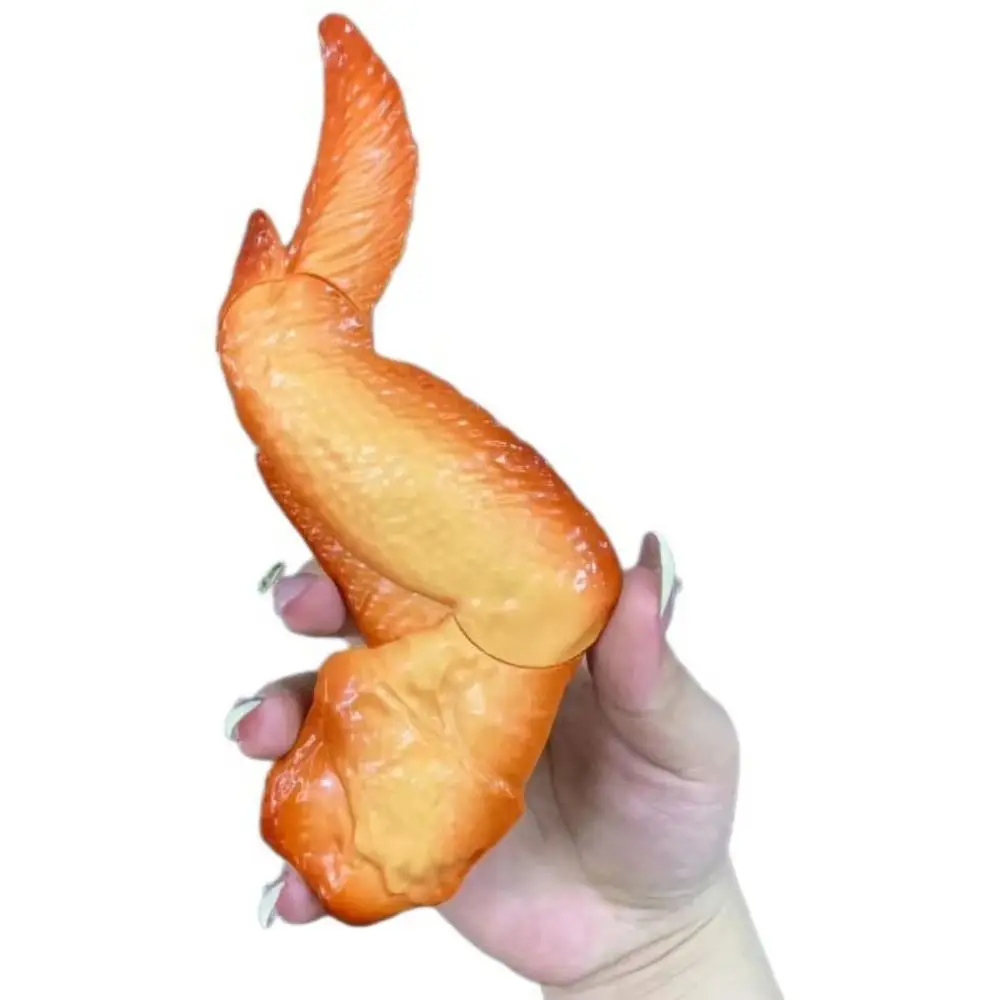 Handheld Fidget Chicken Wing Gag Joke Props Artificial Retractable Chicken Wing Relaxing Funny Chicken Wing Model Kids Toy