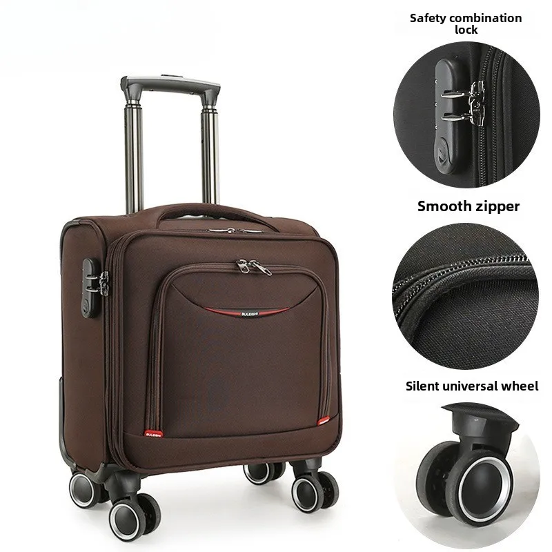 14 16 18 Inch Small Suitcase Oxford Fabric Mini Carrier Luggage Lightweight Carry-Ons Suitcase Spinner Wheels Trolley Case