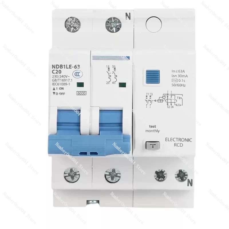 

NDB1LE-63C Type 1P Leakage Protector 2P Household Miniature Circuit Breaker Protection Switch 3P