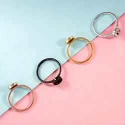 Fnixtar 10pcs 17mm Stainless Steel Ring Base Bezel For Jewelry Making Cabochons Ring Settings Blank DIY Jewelry Making Supplies