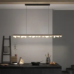 Nordic LED żyrandol do restauracji nowoczesna minimalistyczna jadalnia lampa stołowa pasterska kawiarnia bar minimalistyczny długi oświetlenie do salonu