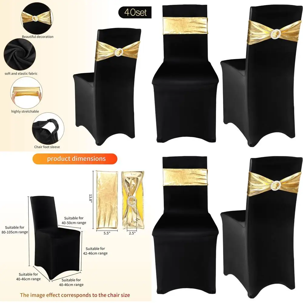 

Черные чехлы и пояса на стулья из 80 предметов для свадеб, вечеринок и торжеств
