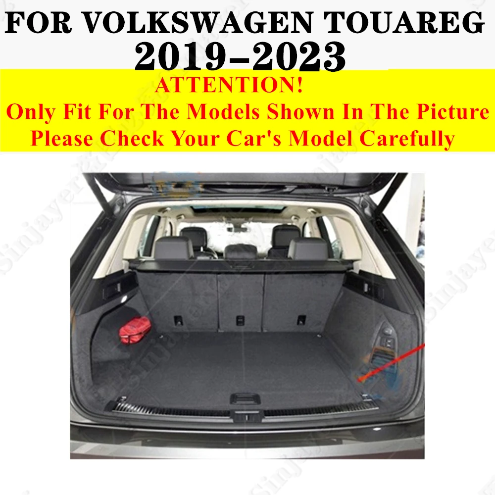 Car Trunk Mat For Volkswagen VW Touareg 2023 2022 2021 2020 2019 Rear Cargo Liner Tail Boot Tray luggage Pad Auto Carpet Parts