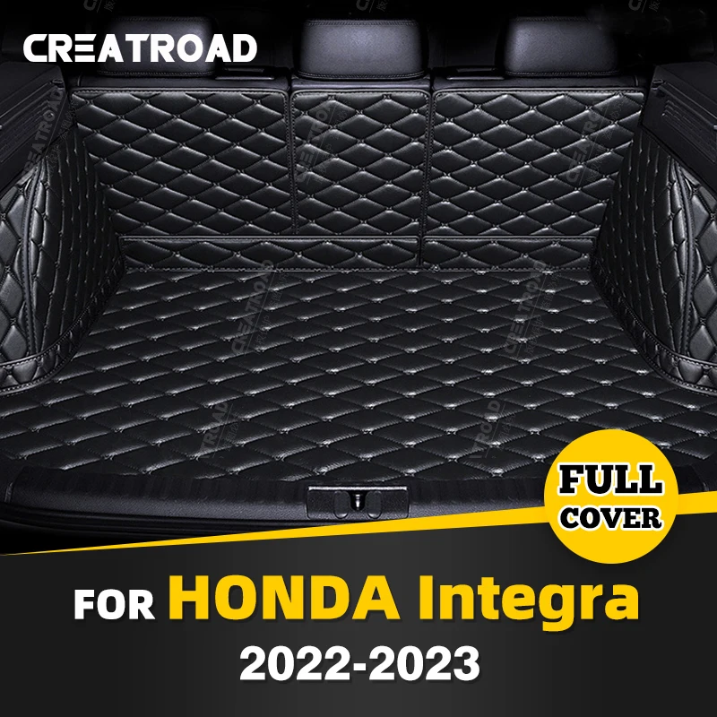 Auto Full Coverage Trunk Mat For HONDA Integra 2022 2023 Leather Car Boot Cover Pad Cargo Liner Interior Protector Accessories