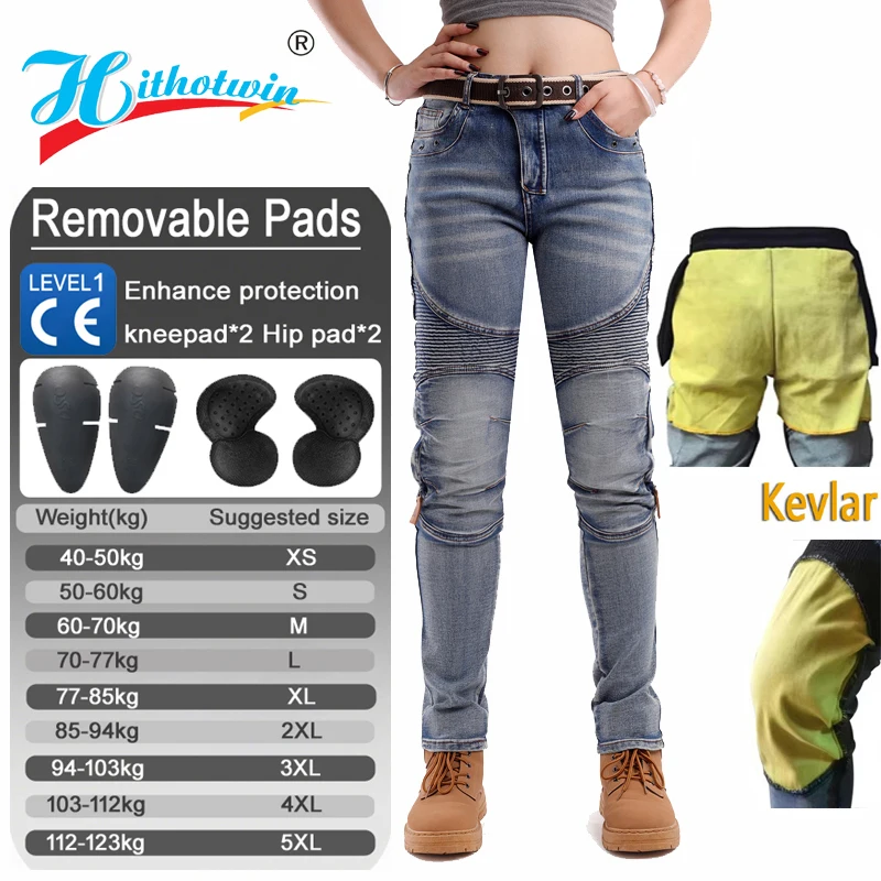 

Женские арамидные мотоциклетные брюки, внедорожные брюки с наколенником, защитное снаряжение для езды на отдыхе