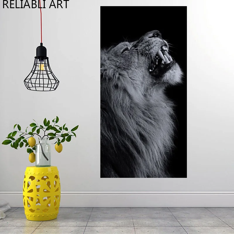 

Animal Posters Canvas Prints Painting Black And White Lion Pictures Modern Living Room Home Wall Art Decor Gift Cuadros