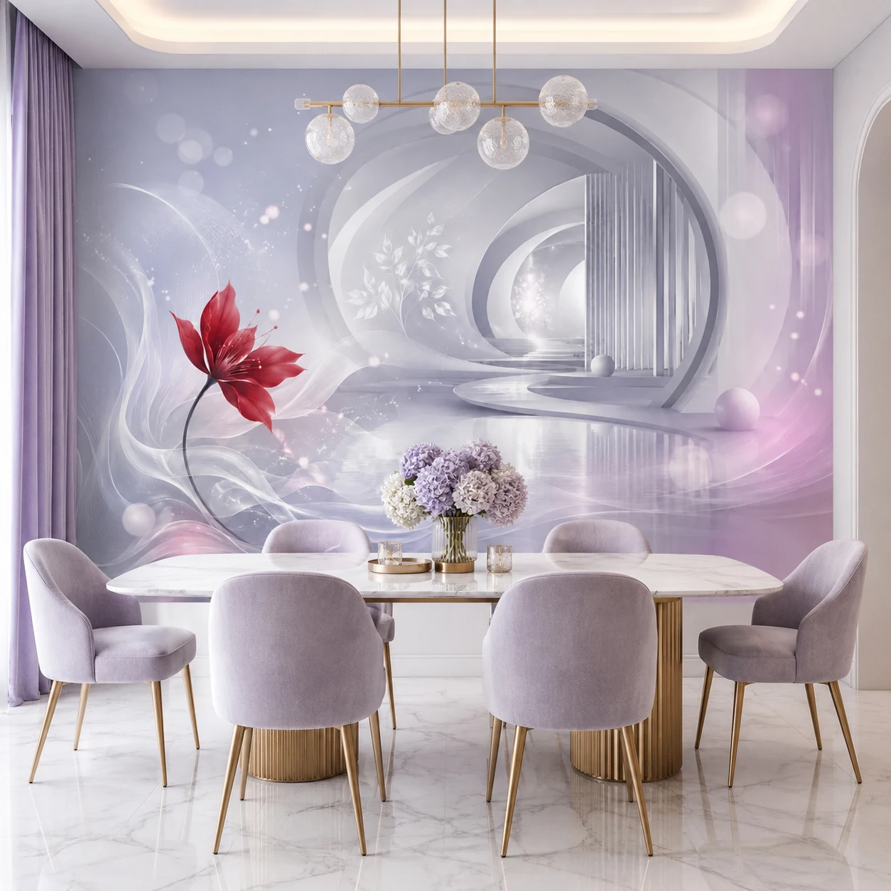 3D Abstract Purple Wallpaper M - Glue For 3D Printing ulasan dan harga