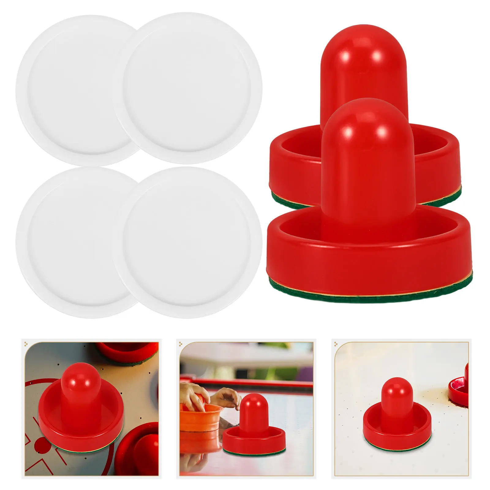 

Набор из 1 комплекта прочных шайб и толкателей для настольного хоккея, надежные аксессуары для игры в хоккей в помещении, запасные части, плавное скольжение