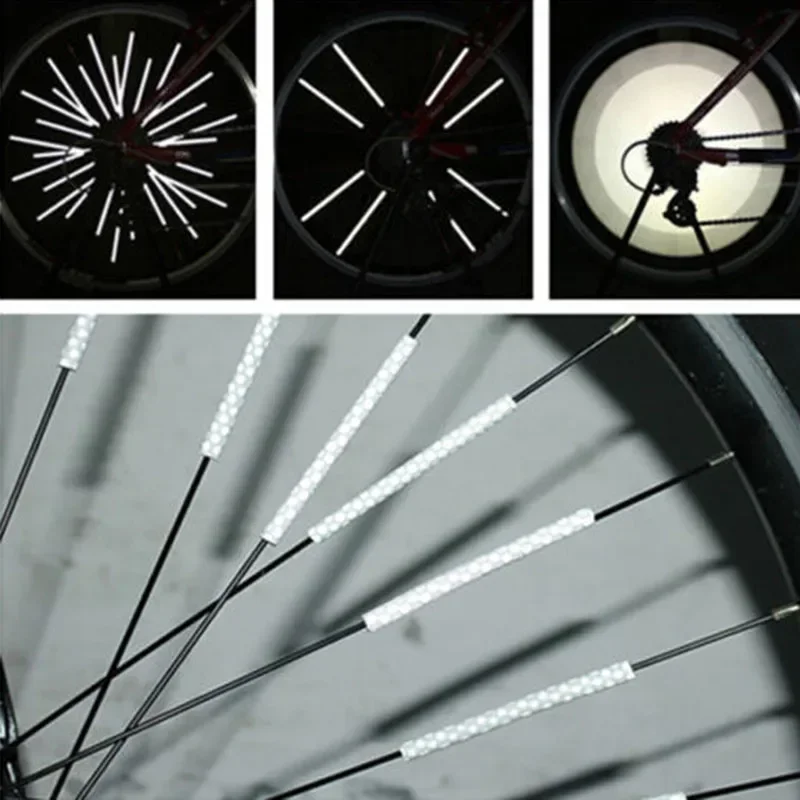 Bike Wheel Spoke Reflector Road Mountain Bike MTB Wheel Rim Reflective Mount Clip Tube Safety Warning Light Strip 72PCS