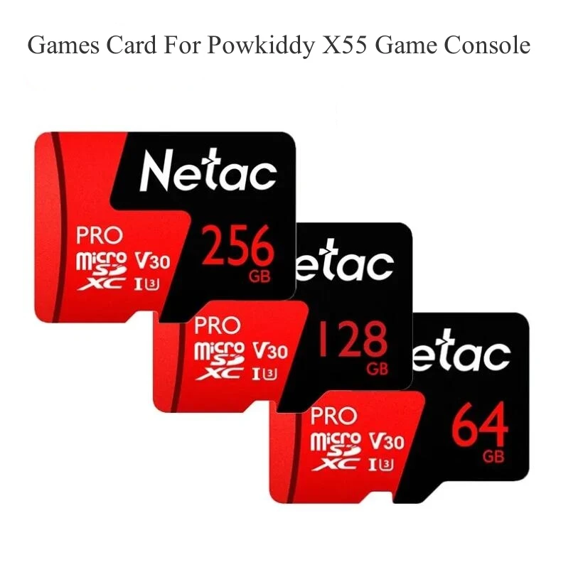 POWKIDDY X55 Retro Handheld Game Console Mamory Card With Games Micro SD Card Tf Game Card Plug and Play Accessories