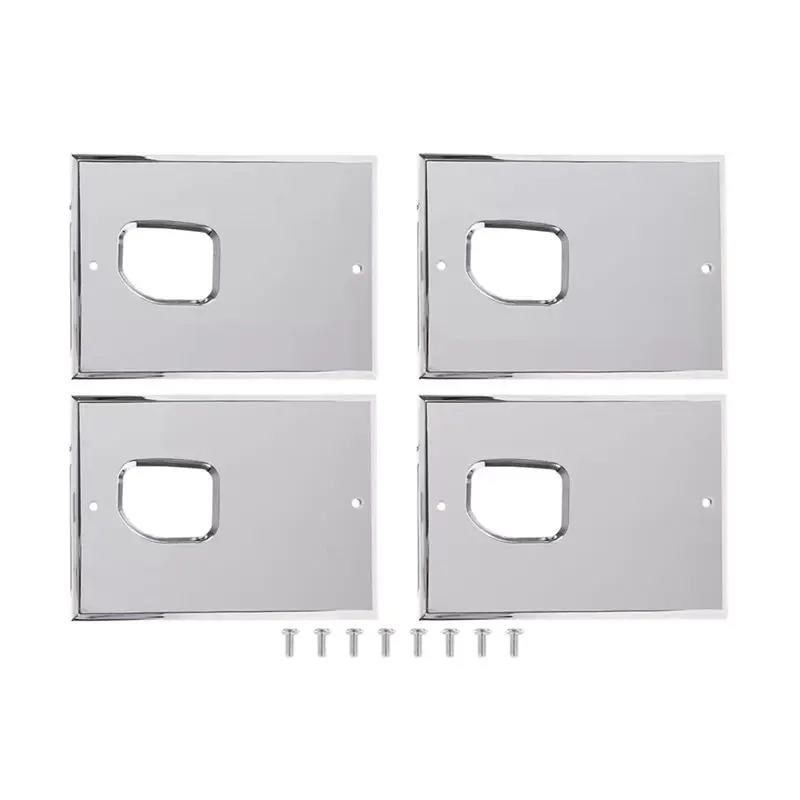 Smooth Aluminum Chrome Billet Interior Door Handles Cover Trim, Anti-Scratch Plates For Hummer H2 SUV SUT 2003-2007-A28K