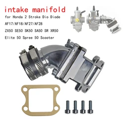 Carburetor Intake Manifold for Honda 2 Stroke 50cc DIO Kymco Scooter DIO90 AF18 AF27 AF28 DIO50 PWK 28MM PE26/30MM