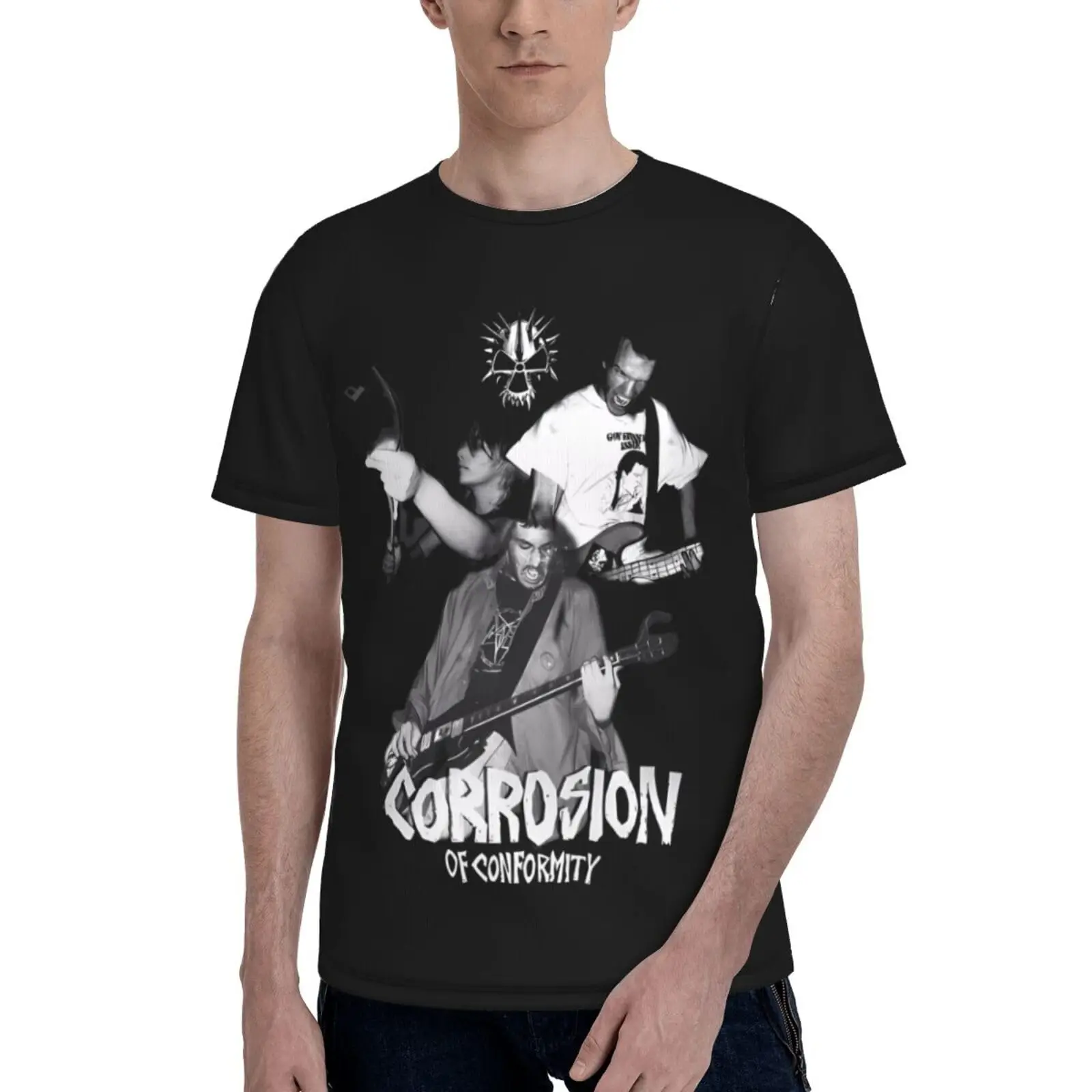 

Corrosion Music and of Conformity Men's T-Shirt Casual Soft Crewneck Tee Shirt Novelty Print Short Sleeve Tops Unisex T-shirts f