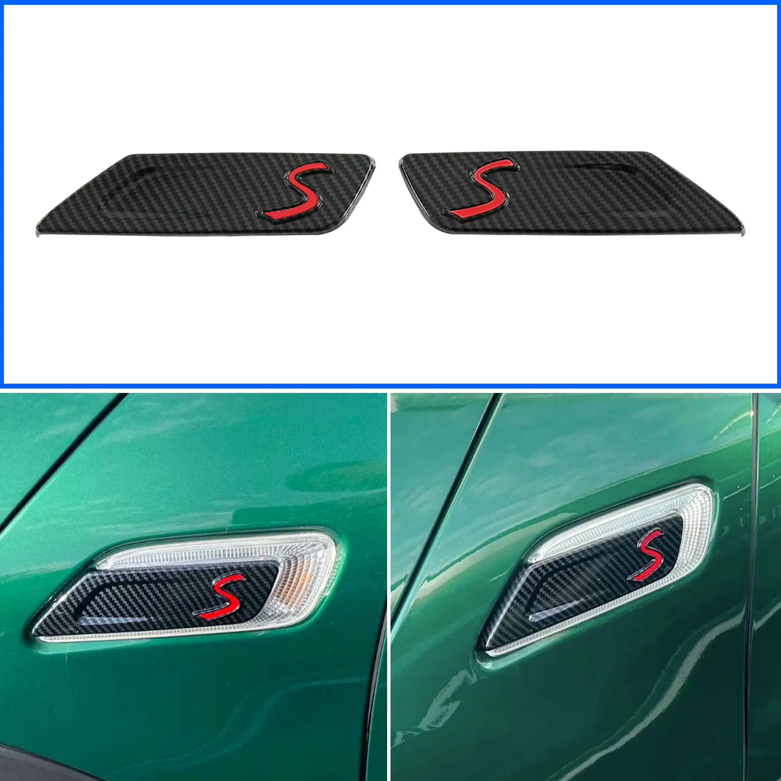 

Parts For 2016-2022 Mini Clubman F54 Fender Turn Light Cover Trims Carbon Fiber Accessories Decoration