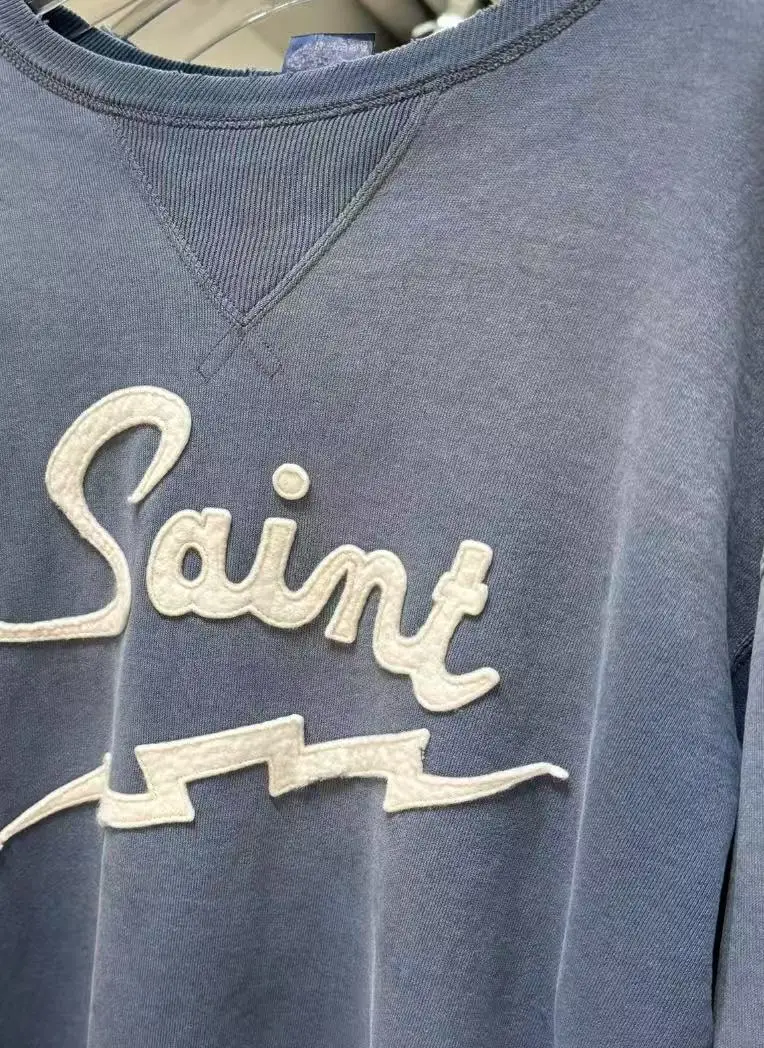 غسلها سانت 25SS CRW-N بلوزات عرق الرجال النساء Crewneck عالية الجودة البرق التطريز هوديي