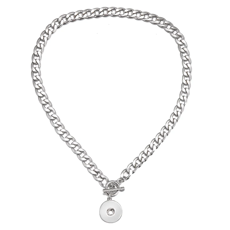 DJ0217 New O-shaped Chain 18mm Snap necklace bracelets Collar Pendant fit DIY 18MM snap buttons jewelry wholesale Gift