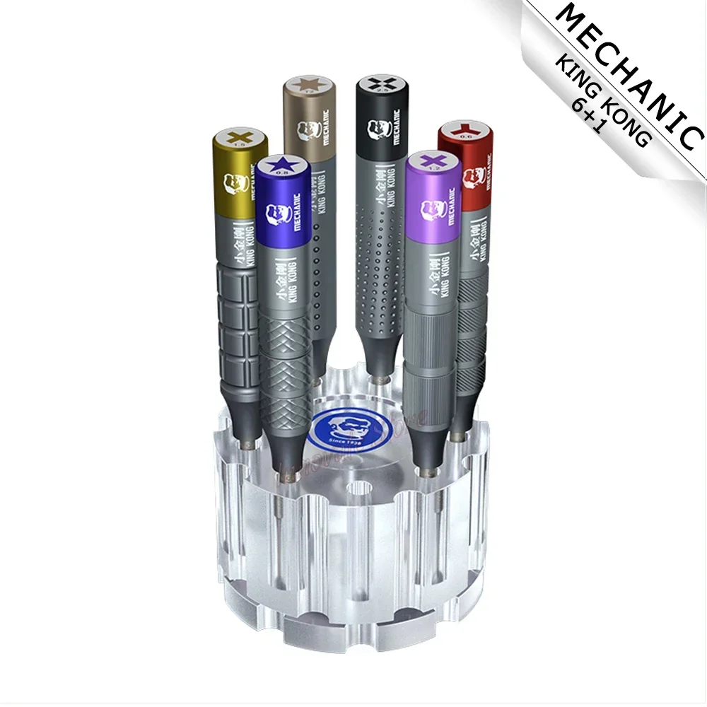 

Mini Screwdriver Set MECHANIC KING KONG Antiskid 6 Screwdrivers 0.8 0.6 1.2 2.5 T2 1.5 Magnetic Suction Mobile Phone Repair Tool