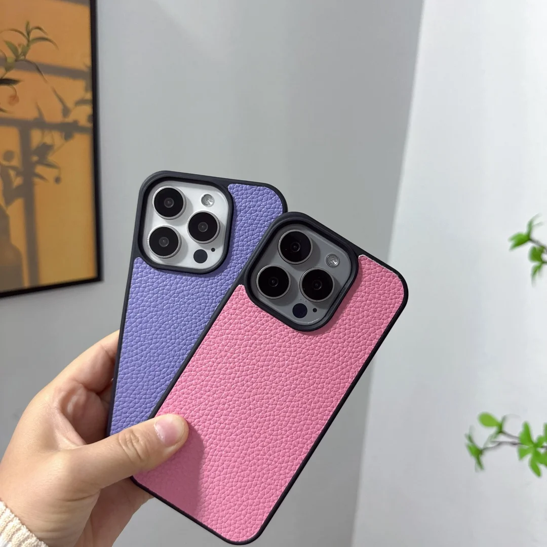 

Роскошный деловой чехол из искусственной кожи с зерном личи для iPhone 16, 16e 15, 14, чехол для телефона 15, 13, 12, 11 Pro MAX, жесткий противоударный чехол на заднюю панель