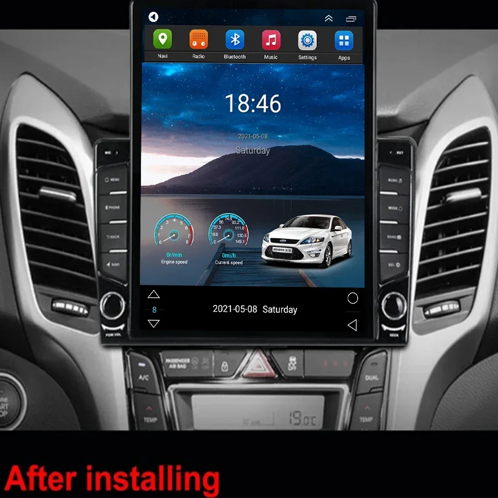 تسلا نوع أندرويد 14 وحدة ستيريو السيارة الوسائط المتعددة لشركة هيونداي I30 إلنترا GT 2012 - 2017 راديو مشغل فيديو لتحديد المواقع اللاسلكية Carplay #5