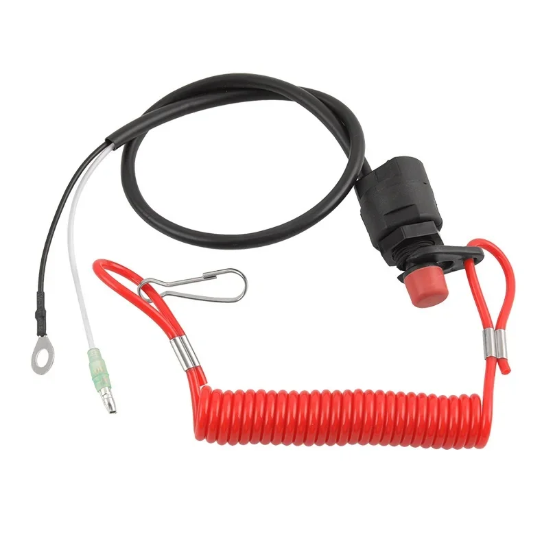 Boat Motor Emergency Kill Stop Switch for Yamaha /Tohatsu Outboard Stop Kill Switch Cut Off Switches with Safety Tether Lanyard