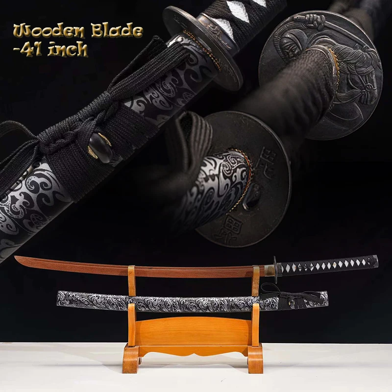 40Inch Katana-Training Sword Iaido/Iaito Bushido Props-Log Rosewood Blade-Japanese Samurai Sword-Ronin Tsuba