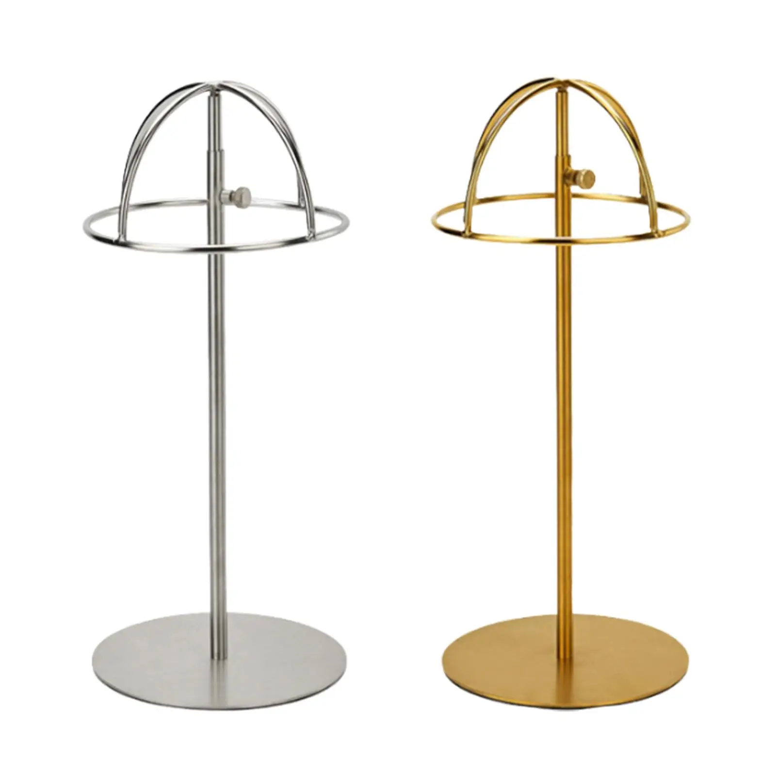 Desktop Hat Display Rack Stainless Steel Hairpieces Stand Multifunction Hat Stand for Bedroom Home Shopping Mall Clothing Store