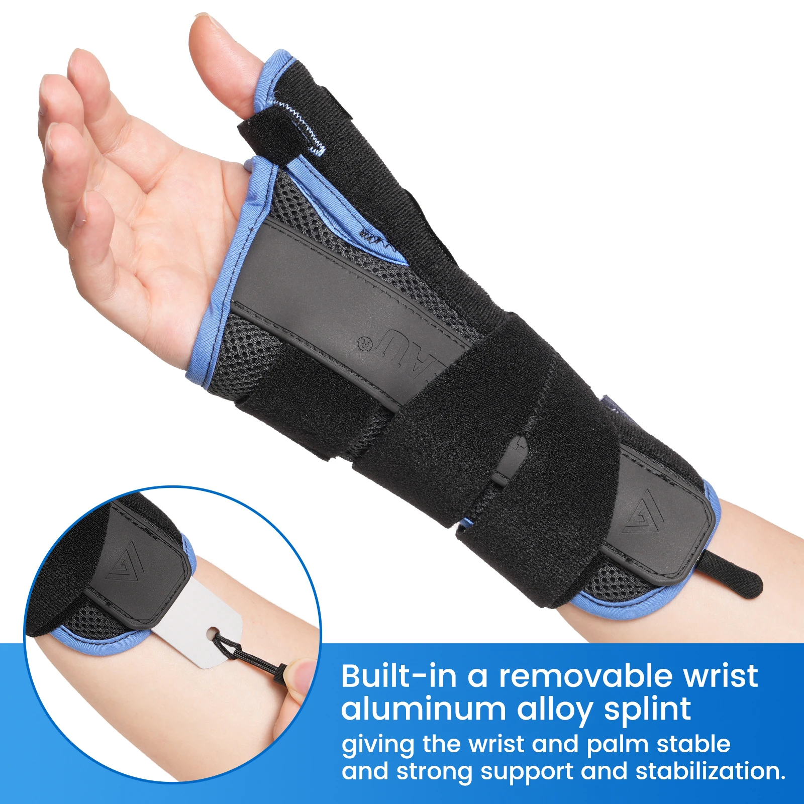 VELPEAU Wrist Brace for Arthritis Pain and Sprain Stable and Breathable Orthosis Wrist Splint with Thumb for Men and Women