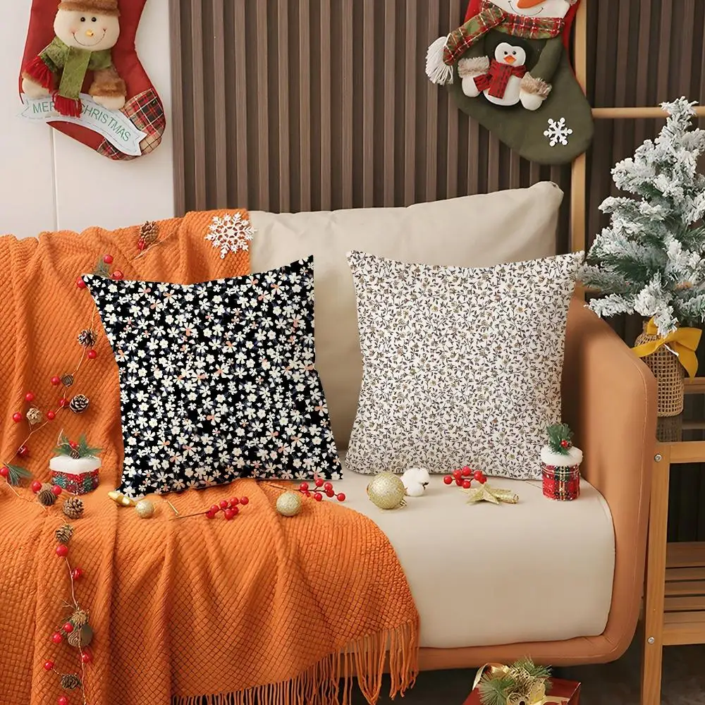 Small Floral Patterns A The Background Texture Cushion Cover Short Plush Pillowcase Sofa Decorative Cushion Bed Pillow Gift Idea
