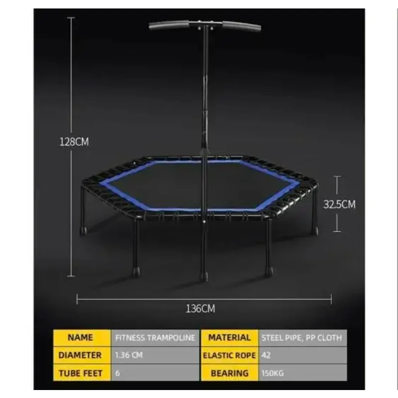 2026 Hexagon Indoor Trampoline Gymnastics Fitness Jumping Sports Equipment