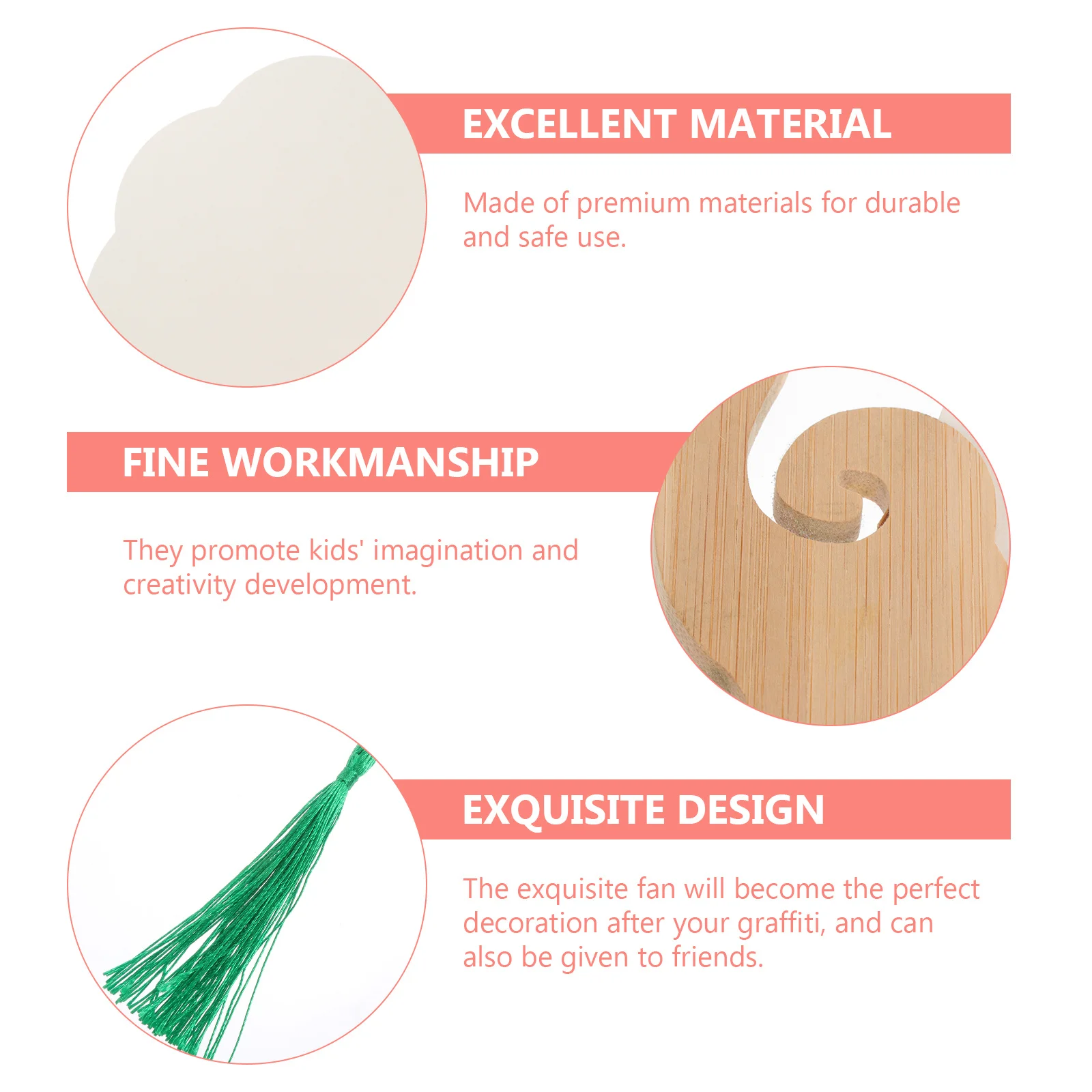 

5Pcs DIY Chinese Art Paper Fan Exquisite Decoration Motivate Shape Color Recognition Improve Hand Eye Coordination