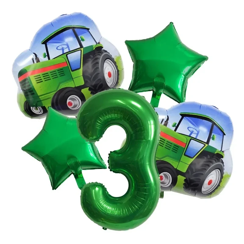 Disney Farm Theme Birthday Party Balloon 32 inch Digital Tractor Aluminum Film Balloon Decoration