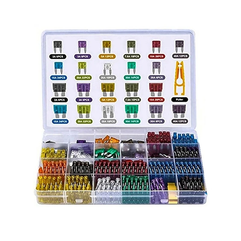 300Pcs Car Blade Fuse Assortment Kit Auto Truck Automotive Medium Small Fuse Mixed Motorcycle Circuit Fuse With Box