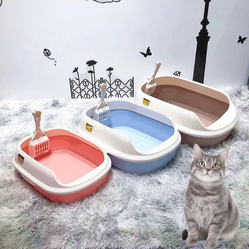 Pet Supplies Semi Enclosed Cat Litter Box Toilet Cat Litter Box Free Litter Shovel Available in Large Medium and Small