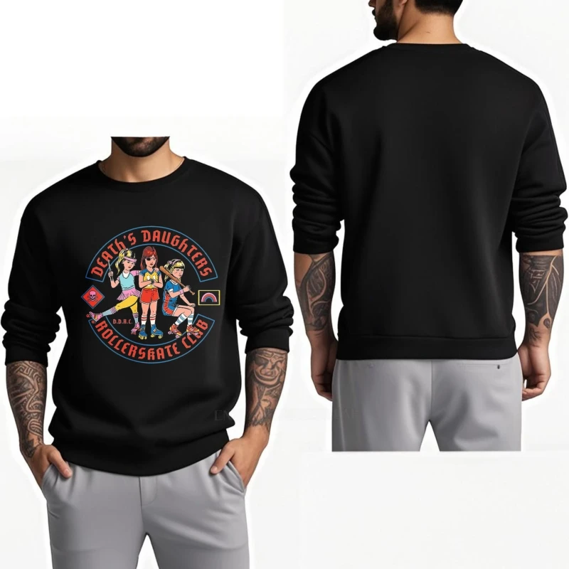 Marca outono masculino com capuz filha da morte rolo skate clube manga longa treino impresso o-pescoço pulôver hip-hop hoodies