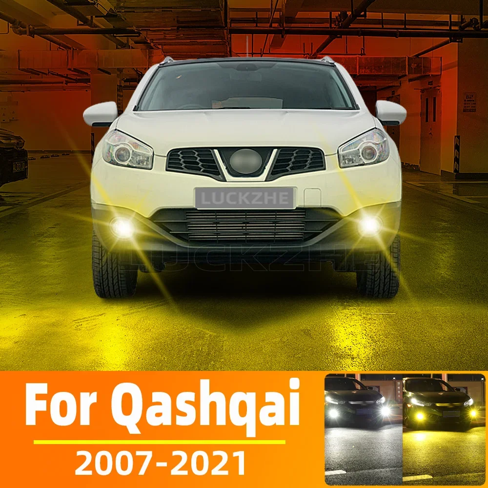2 sztuk lampa przeciwmgielna LED samochodowa dla Nissan Qashqai J10 J11 2007-2018 2019 2020 2021 z przodu żarówka do świateł samochodowych