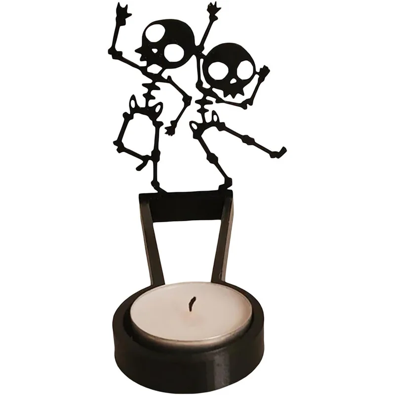 Funny Shadow Candle Holders,Halloween Home Decor Centerpiece Candleholder Tabletop Decorative Candle Stands-D