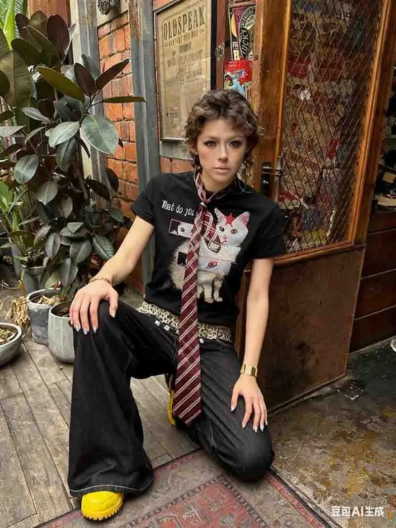 Scimitar Pants Womens High Quality Woman Cargo Style Fall Corduroy Oversized Outdoors Wide-Legged Plaid Patchwork Artistic Spicy