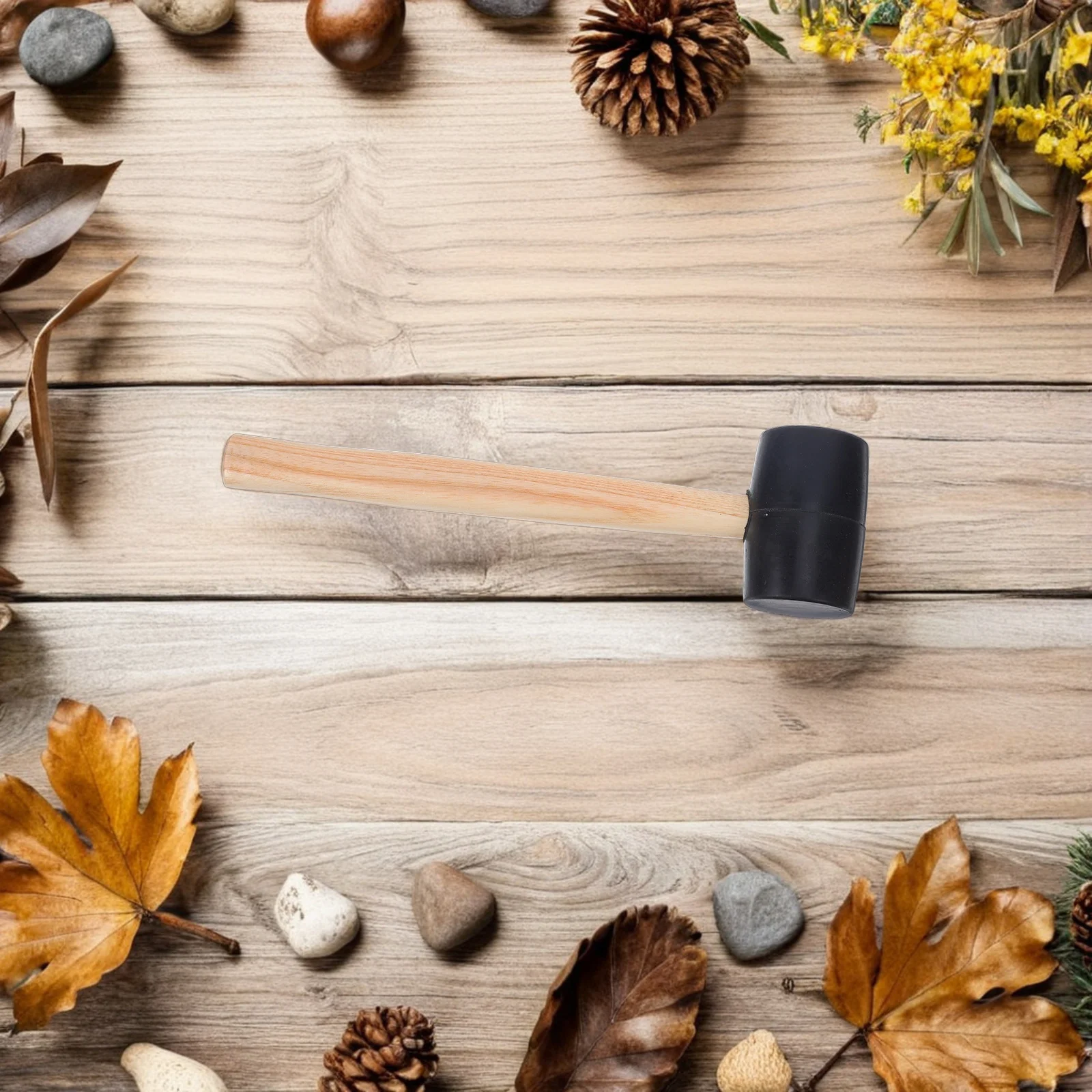 

2Pcs Rubber Mallet Hammer Wood Handle Small Mallet Tool for Camping Tent Stakes Flooring Chiseling Craft Soft Heavy Duty Hammer