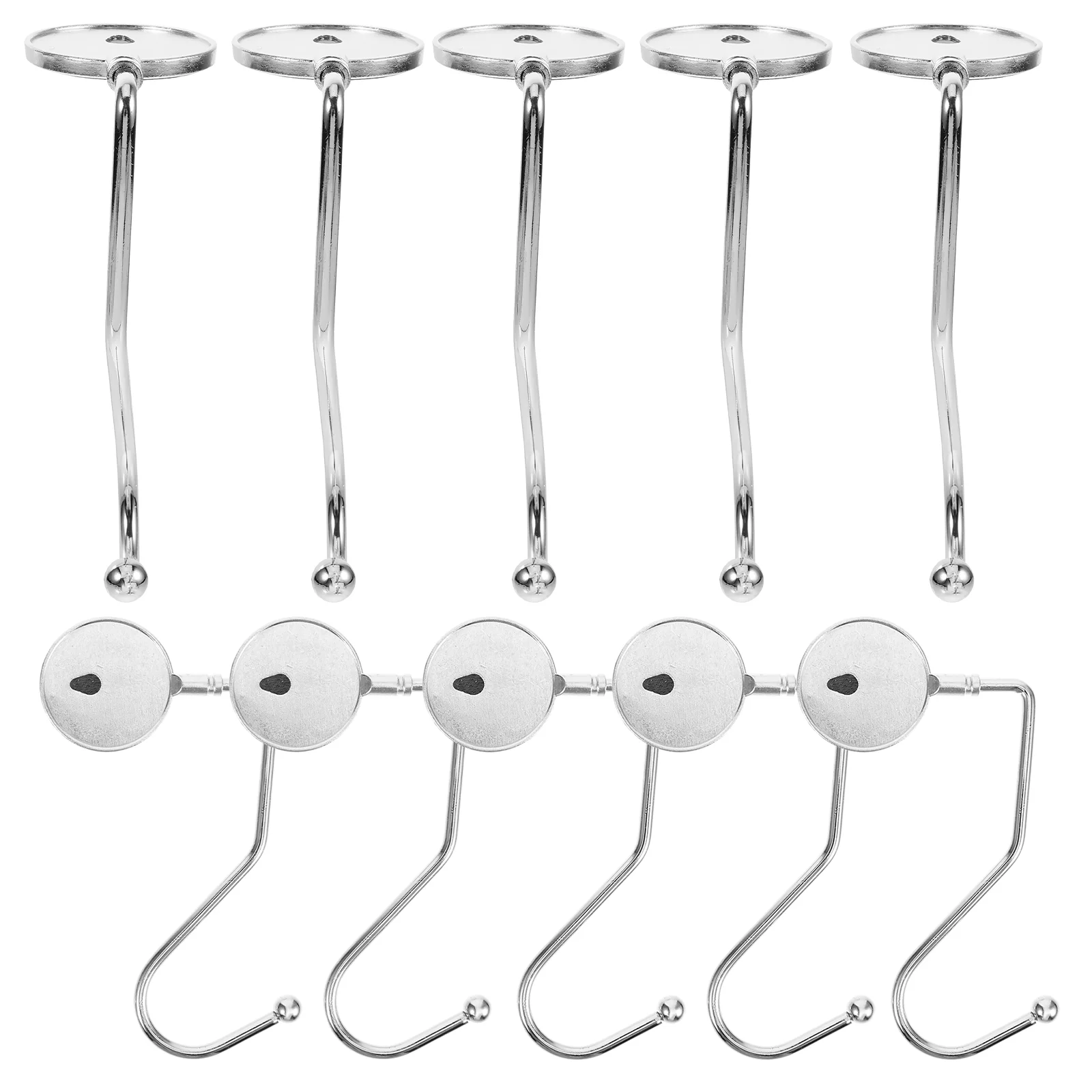 

10 Pcs Anti-skid Hook White Hangers Purse for Table Desk Handbag Aluminum Alloy + Iron Travel Office