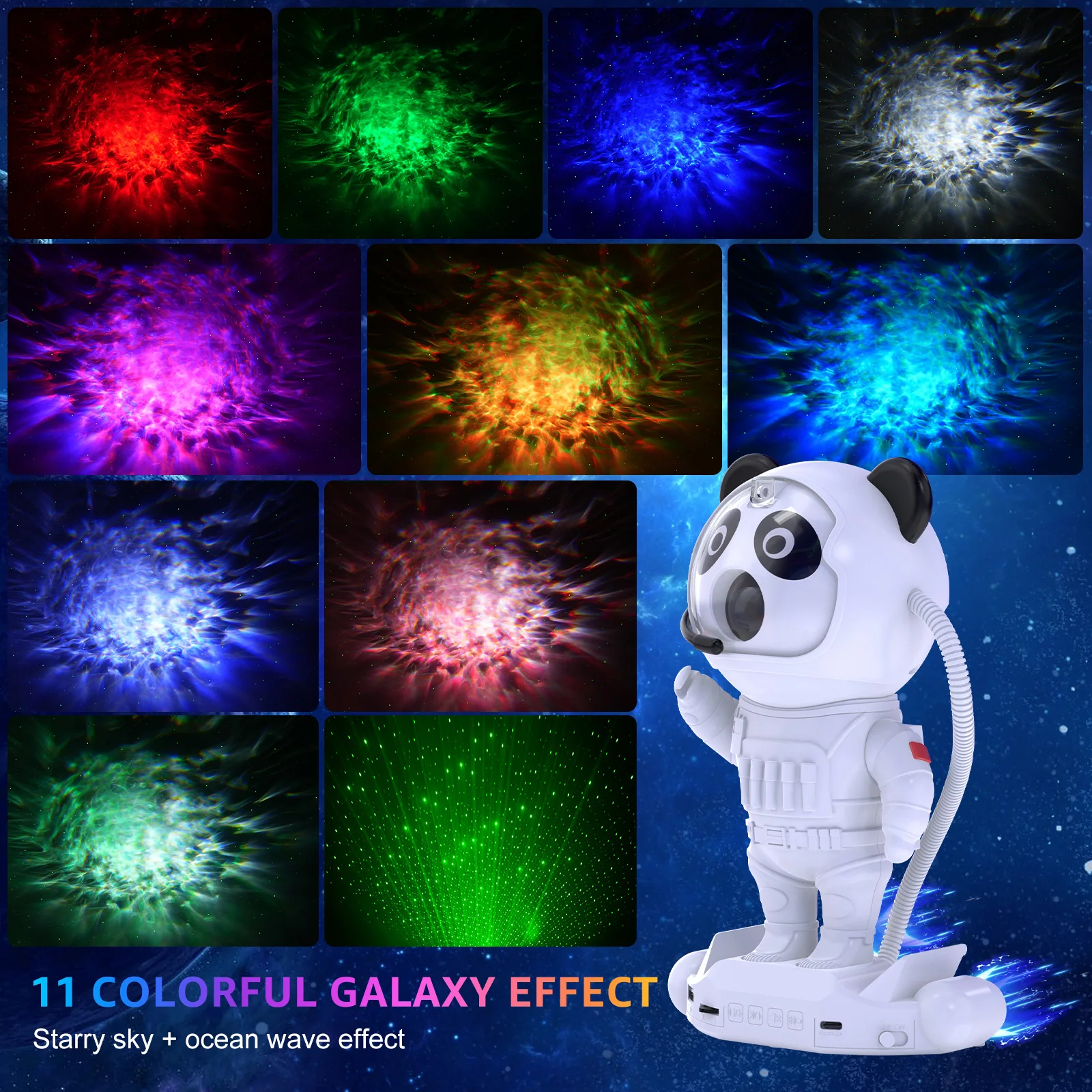 U'King Astronaut Musical Galaxy Projector With Bluethooth Player Remote Control For Bedroom Kids Room Decor Gifts Party Lights