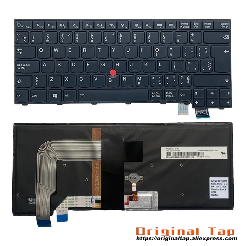 CFB Canadian French Backlit Keyboard for Lenovo Thinkpad T460s 01YR126 01YT180 00PA572 00PA490